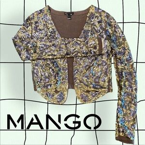 Cropped Sequin Sweater/Cardigan